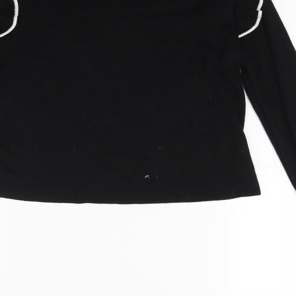 Topshop Womens Black  Knit Pullover Jumper Size 10