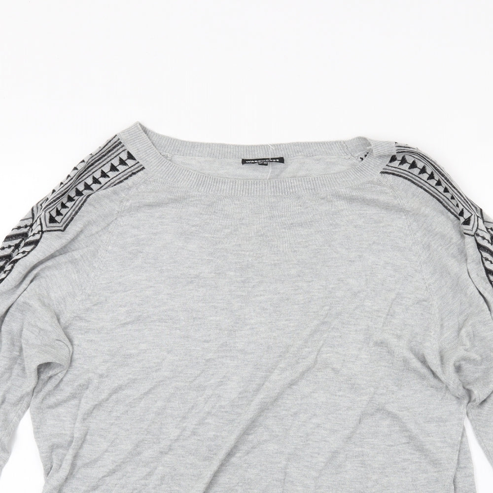 Warehouse Womens Grey  Knit Tunic Jumper Size 12