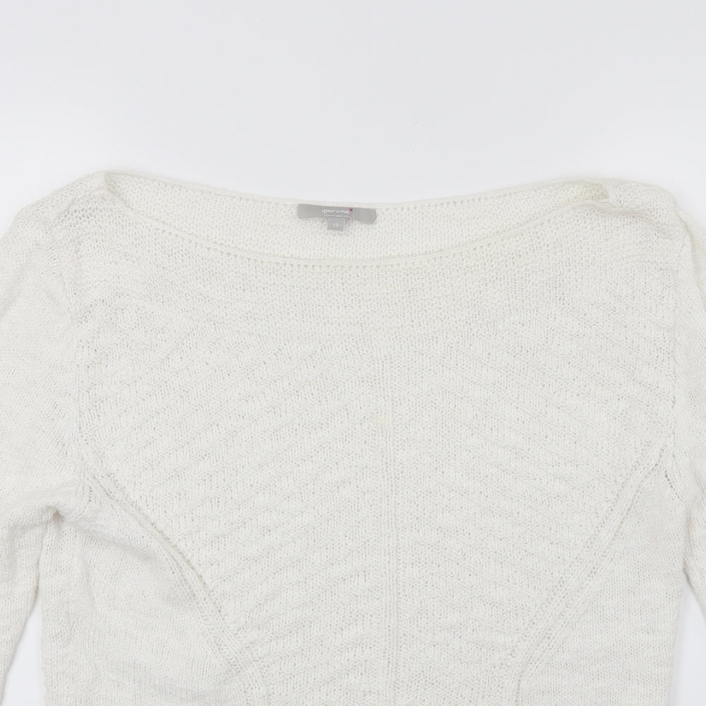 Peruna Womens White   Pullover Jumper Size 12