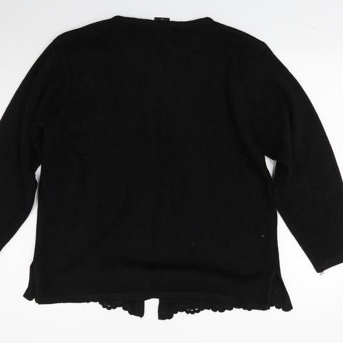 Avanti Garde Womens Black  Knit Cardigan Jumper Size L