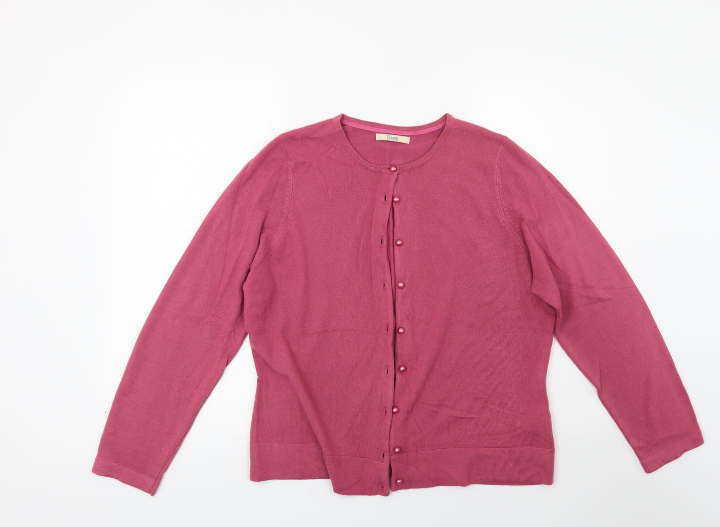 Marks and Spencer Womens Pink  Knit Cardigan Jumper Size 18
