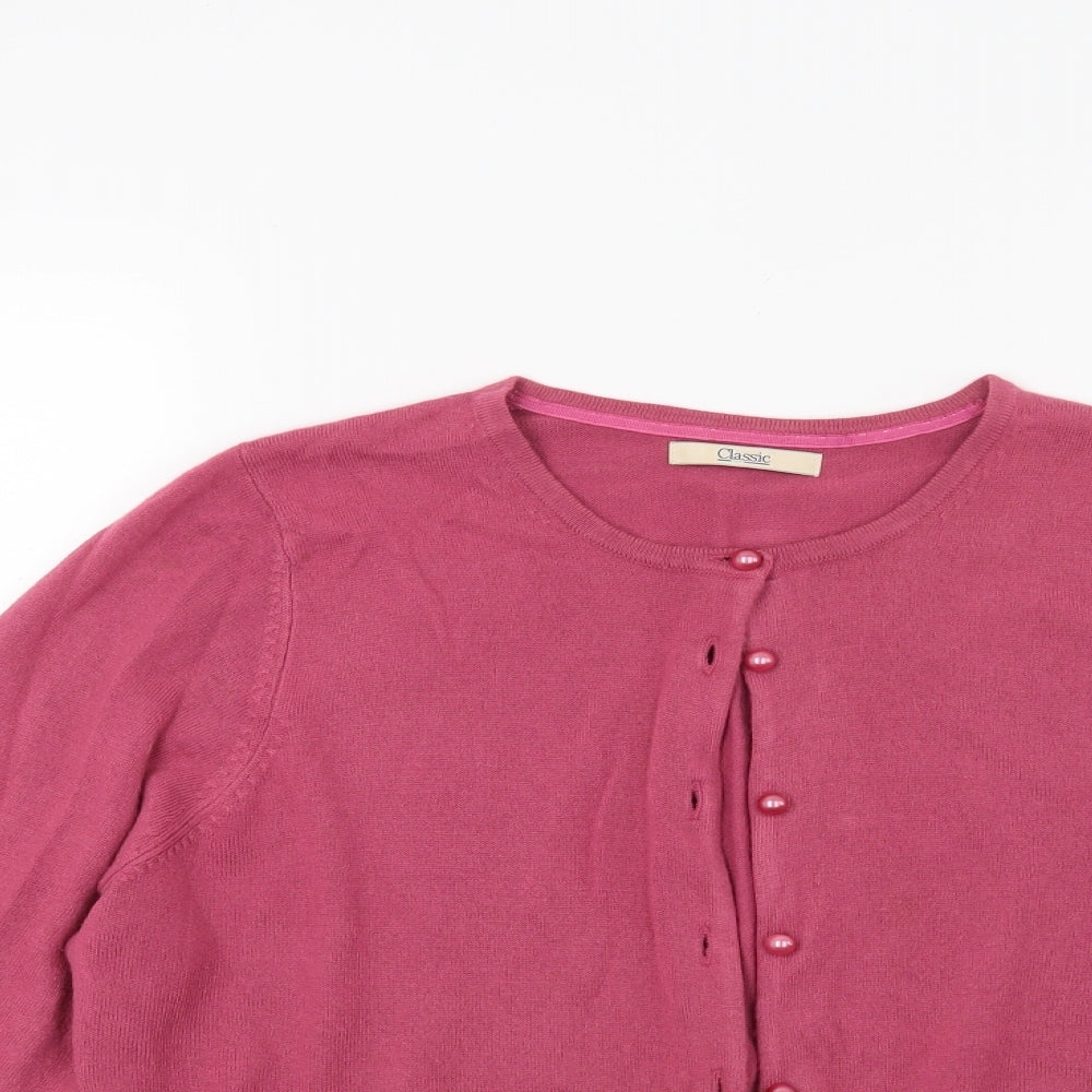 Marks and Spencer Womens Pink  Knit Cardigan Jumper Size 18