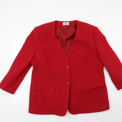 LUCIA Womens Red  Rayon Jacket Coat Size 18