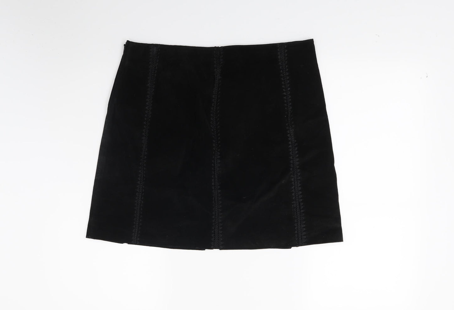 Milan Leather Womens Black   Mini Skirt Size 31 in