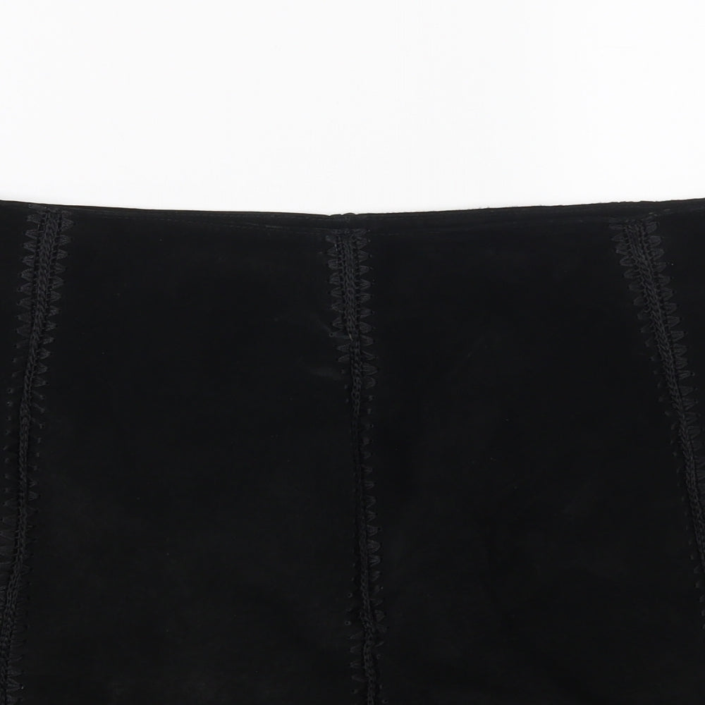 Milan Leather Womens Black   Mini Skirt Size 31 in