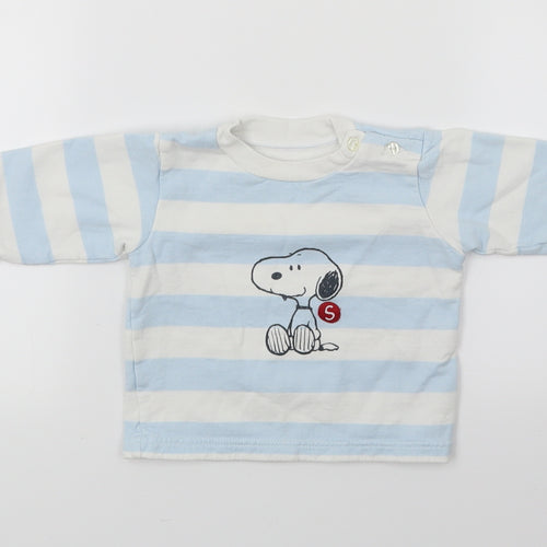 Marks and Spencer Baby Blue Striped  Pullover Jumper Size 3-6 Months  - Snoopy