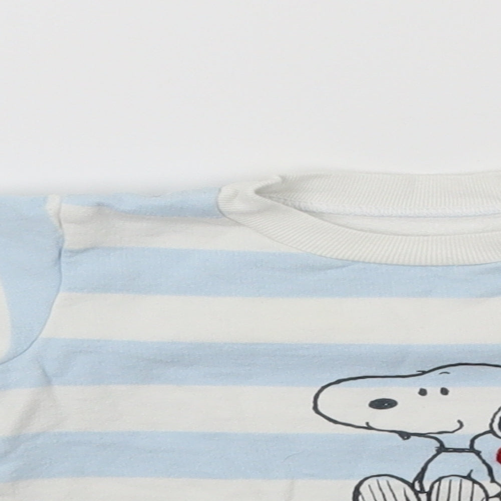 Marks and Spencer Baby Blue Striped  Pullover Jumper Size 3-6 Months  - Snoopy