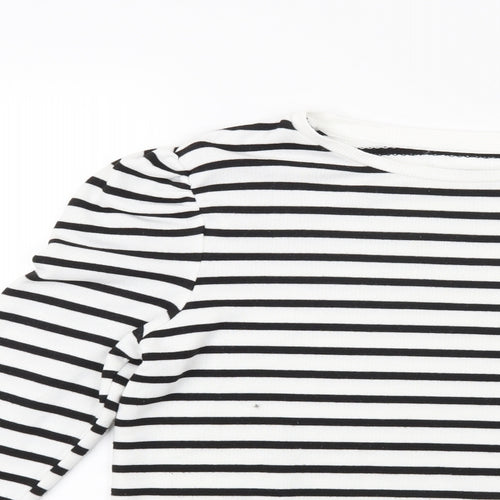 Primark Womens White Striped  Pullover Jumper Size M