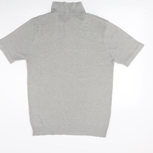 Yoec Mens Grey  Knit  Polo Size M