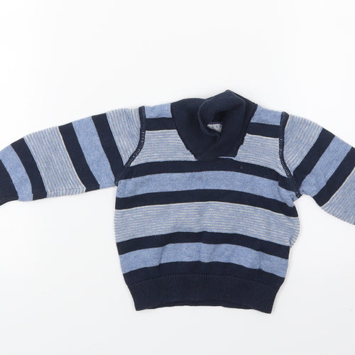 Earlydays Boys Blue Striped  Pullover Jumper Size 3-6 Months