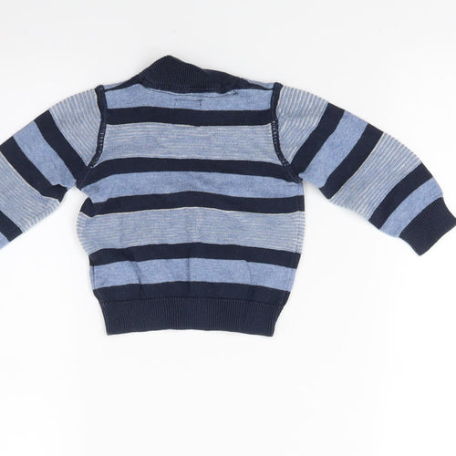 Earlydays Boys Blue Striped  Pullover Jumper Size 3-6 Months
