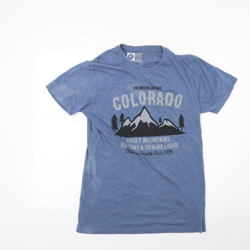 Ceader wood state Womens Blue   Basic T-Shirt Size XS  - Colorado