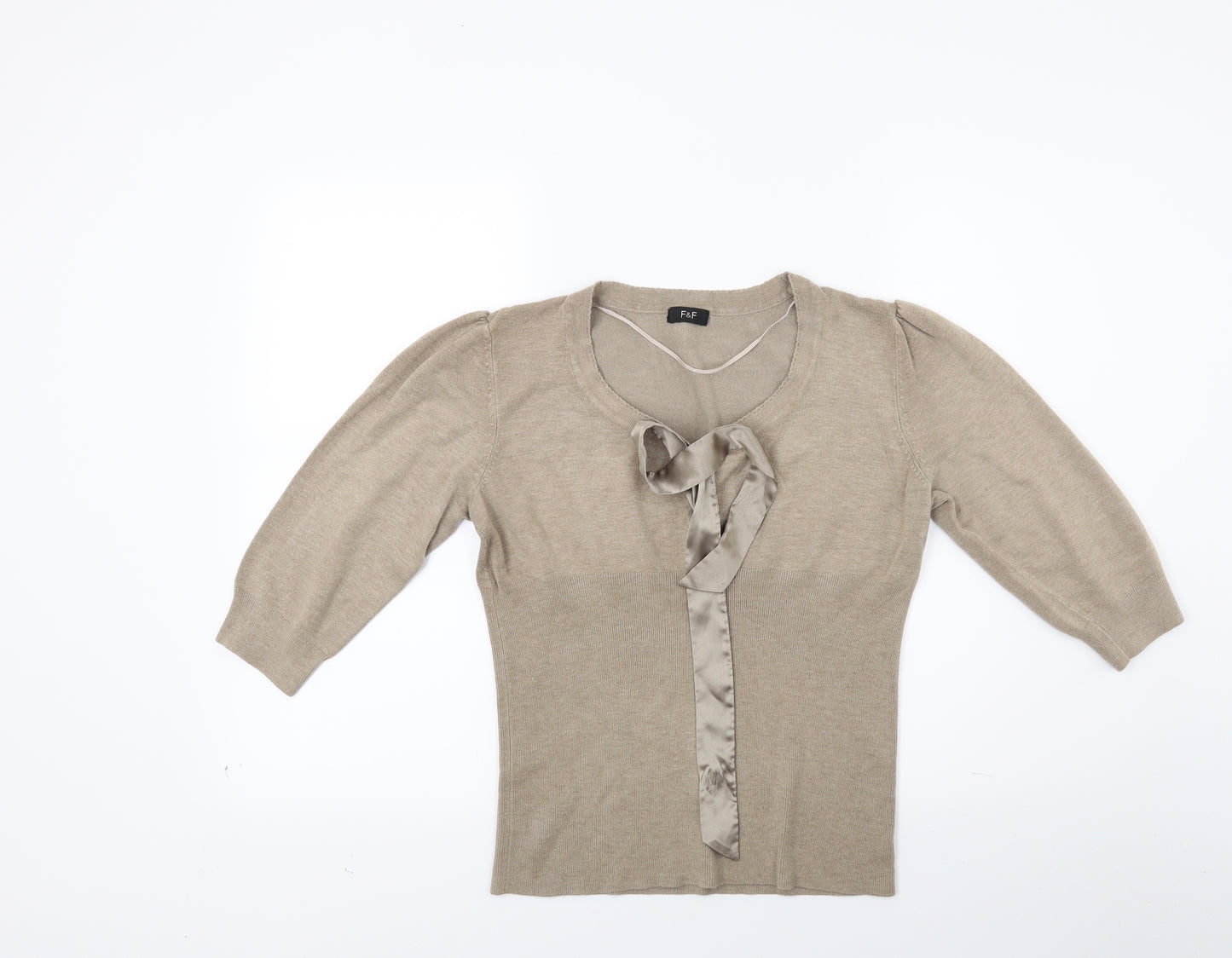 F&F Womens Brown  Knit Pullover Jumper Size 16