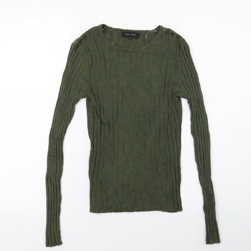 New Look Womens Green  Knit Pullover Jumper Size 6