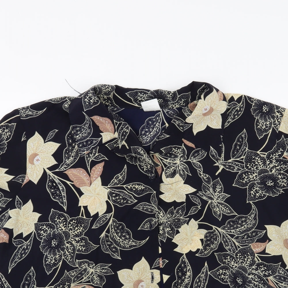 Preworn Womens Blue Floral  Tunic Blouse Size 22