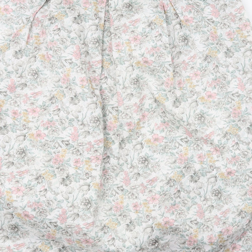 Preworn Womens White Floral  A-Line Skirt Size 42 in