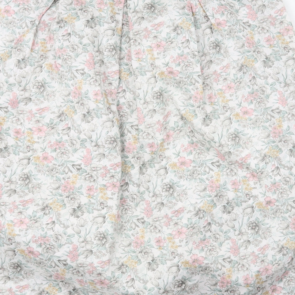 Preworn Womens White Floral  A-Line Skirt Size 42 in