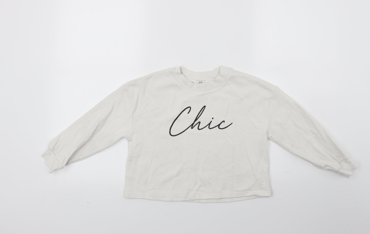 River Island Girls White   Pullover Sweatshirt Size 5-6 Years  - Chic