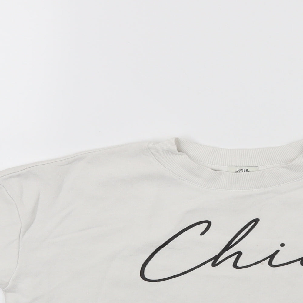 River Island Girls White   Pullover Sweatshirt Size 5-6 Years  - Chic