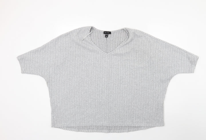 New Look Womens Grey Knit Pullover Jumper Size L