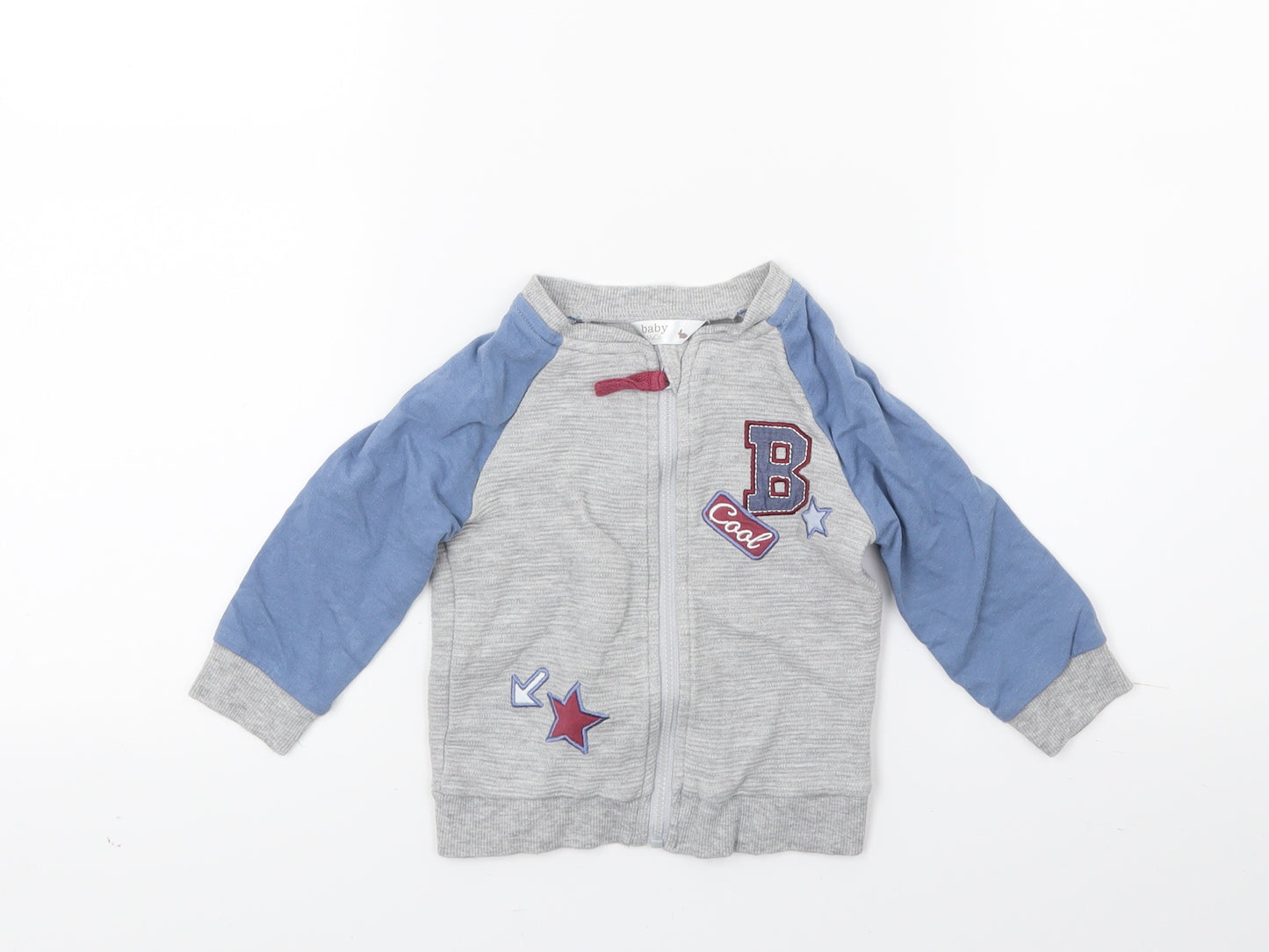 M&Co Baby Grey   Full Zip Jumper Size 6-9 Months  - Star