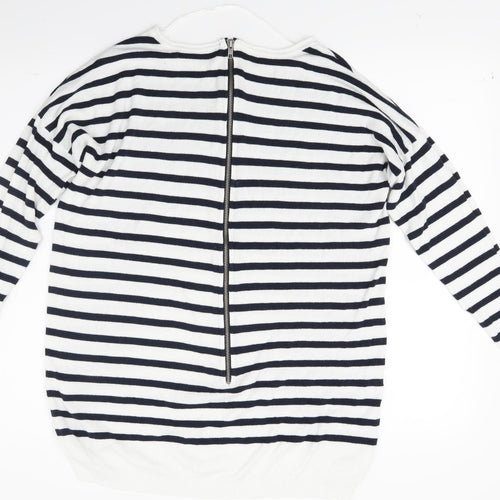 Atmosphere Womens White Striped Knit Tunic Jumper Size S