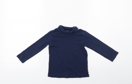 Front view of H&M girls’ blue jumper, size 2, years
