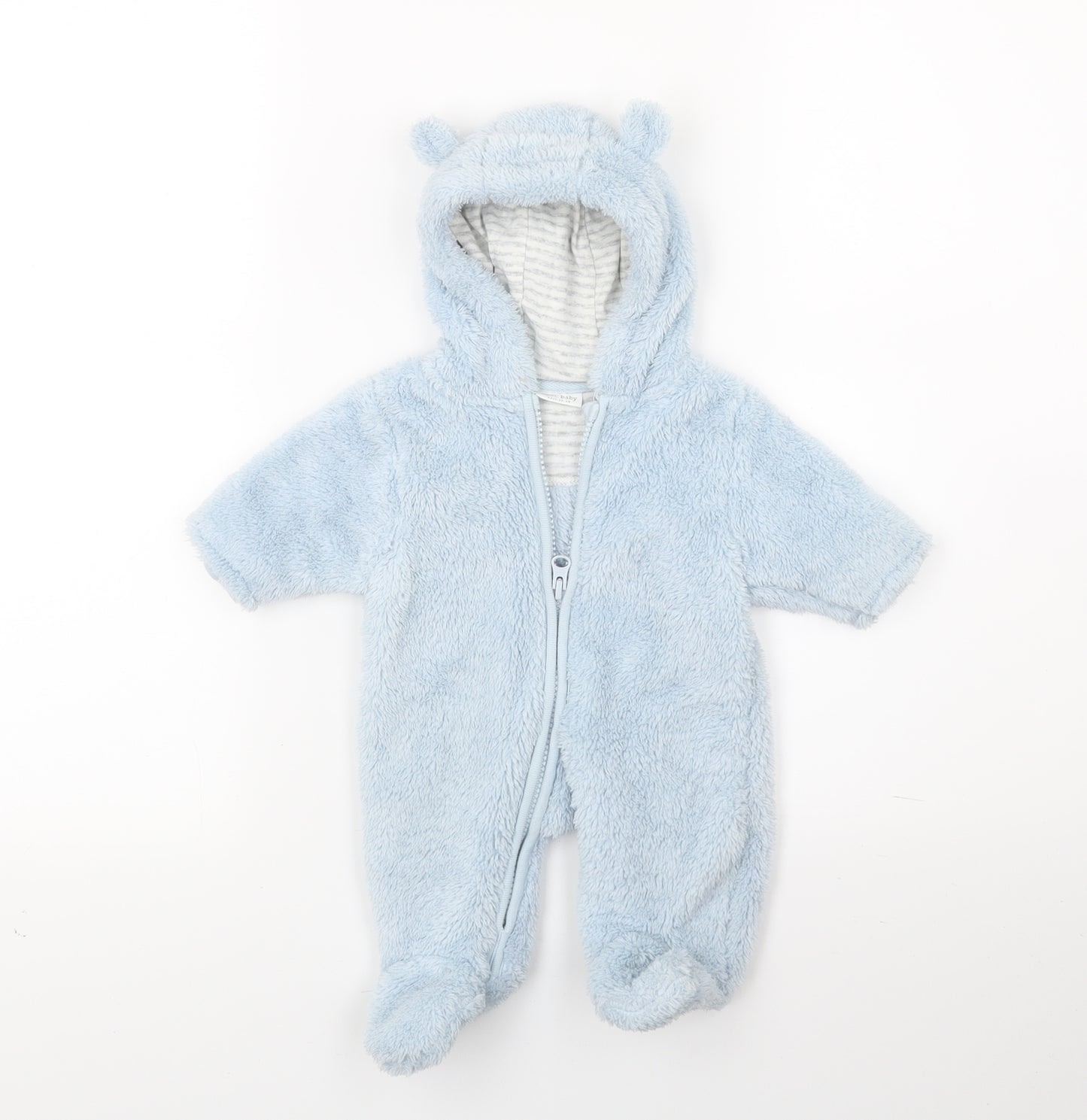 NEXT  Blue  Flannel Babygrow One-Piece Size 0-3 Months