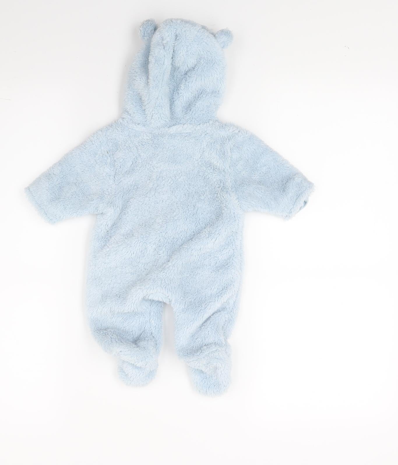 NEXT  Blue  Flannel Babygrow One-Piece Size 0-3 Months