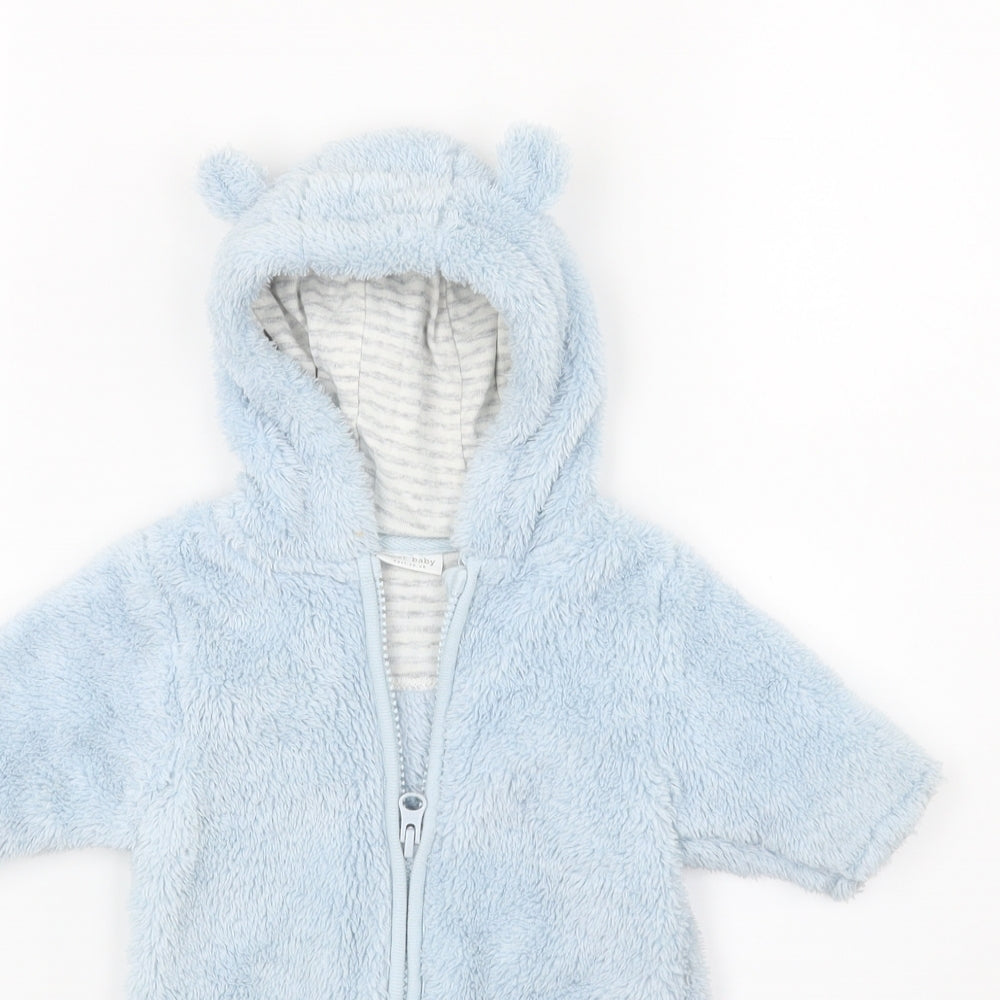 NEXT  Blue  Flannel Babygrow One-Piece Size 0-3 Months
