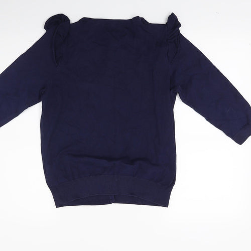 F&F Womens Blue  Knit Cardigan Jumper Size 12