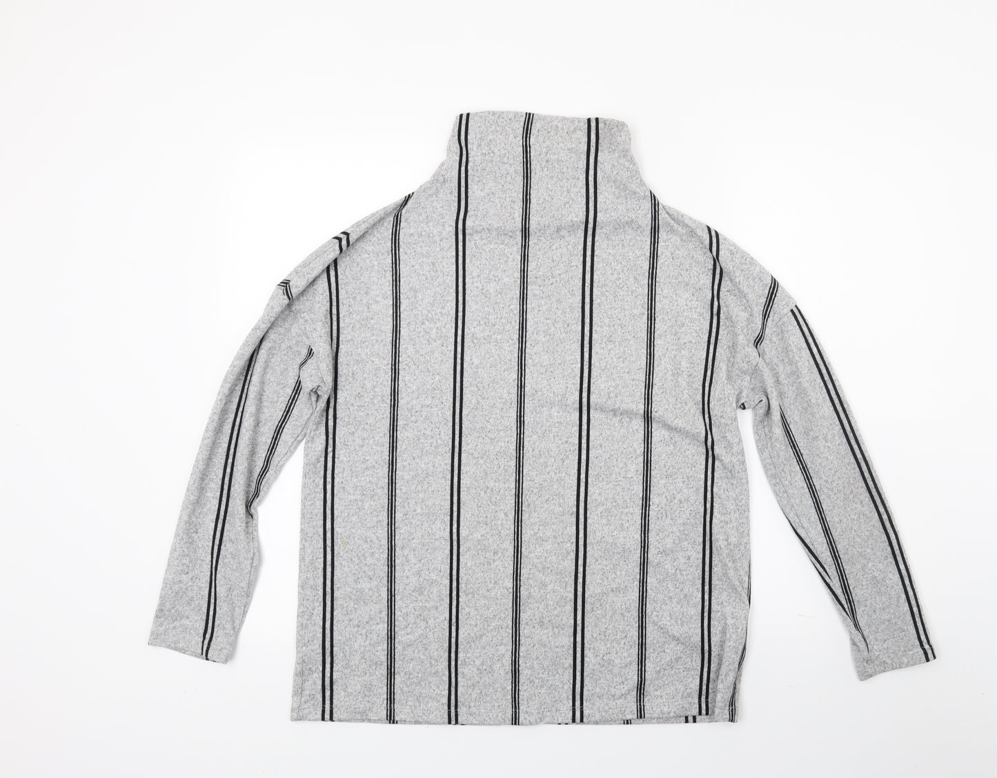 F&F Womens Grey Striped  Pullover Sweatshirt Size 8