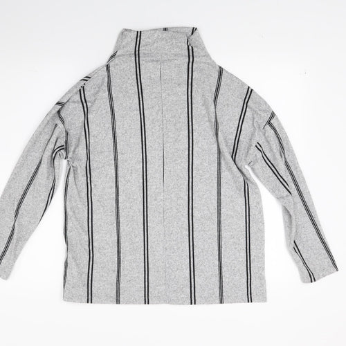 F&F Womens Grey Striped  Pullover Sweatshirt Size 8