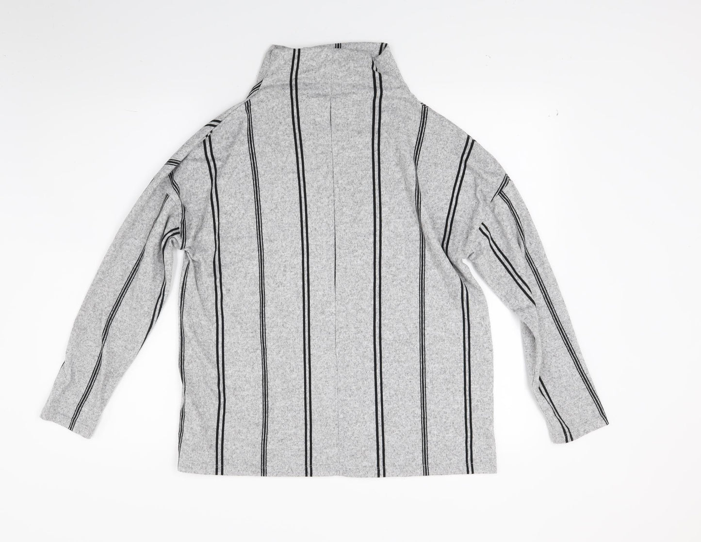 F&F Womens Grey Striped  Pullover Sweatshirt Size 8