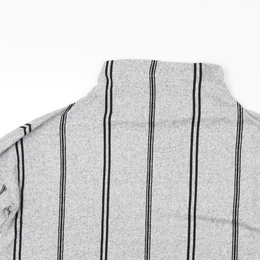 F&F Womens Grey Striped  Pullover Sweatshirt Size 8