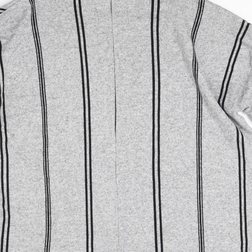 F&F Womens Grey Striped  Pullover Sweatshirt Size 8