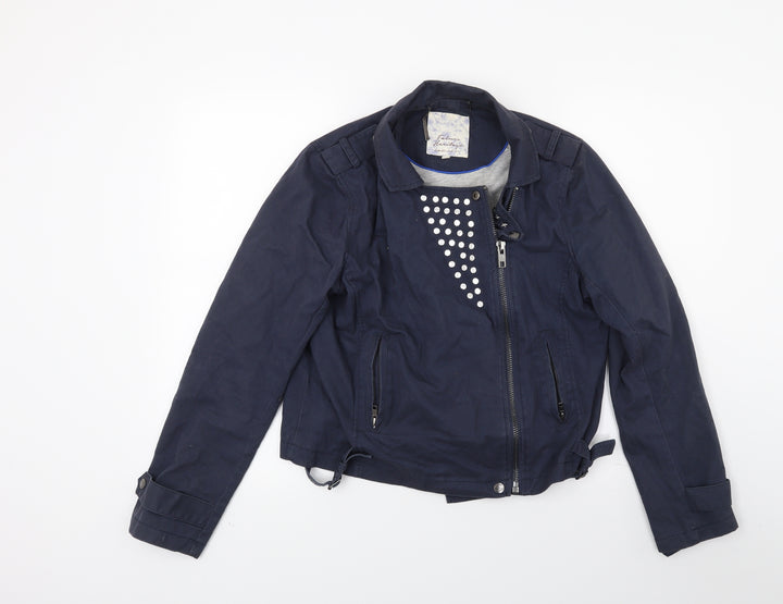 Falmer Womens Blue   Biker Coat Size 14