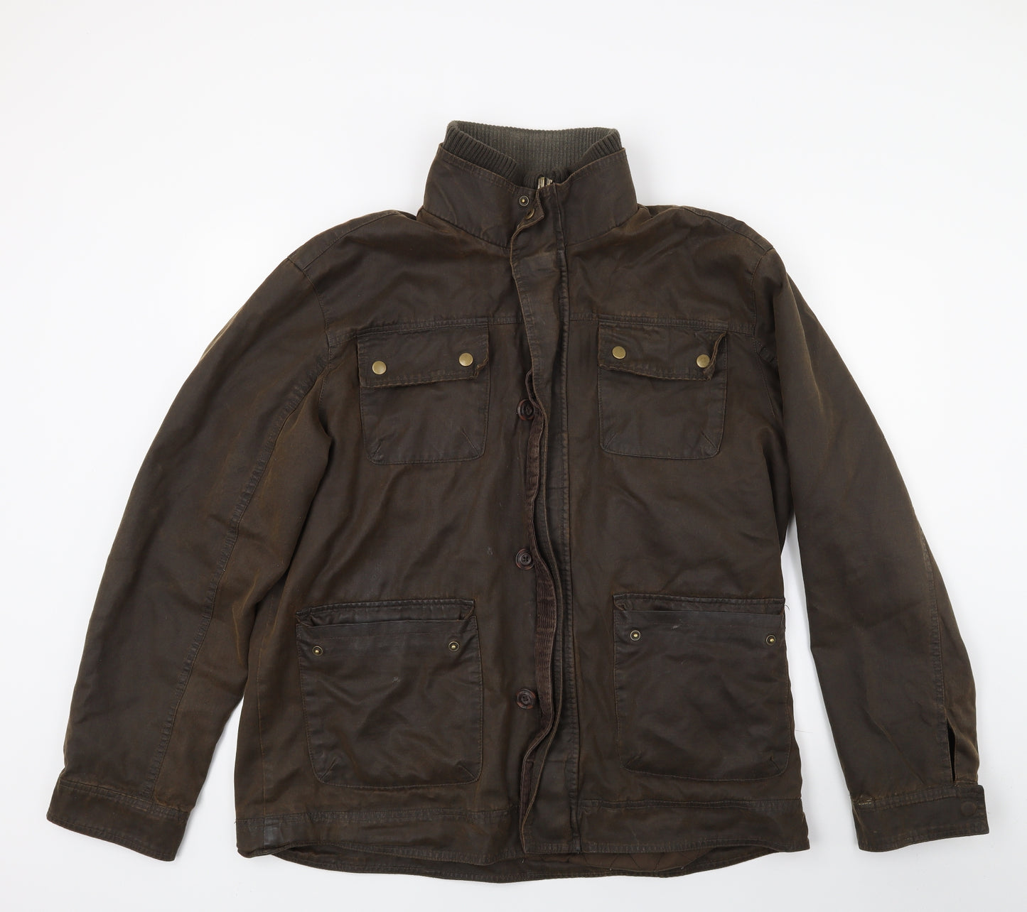 Austin Reed Mens Brown   Jacket Coat Size XL  - waxed Cotton