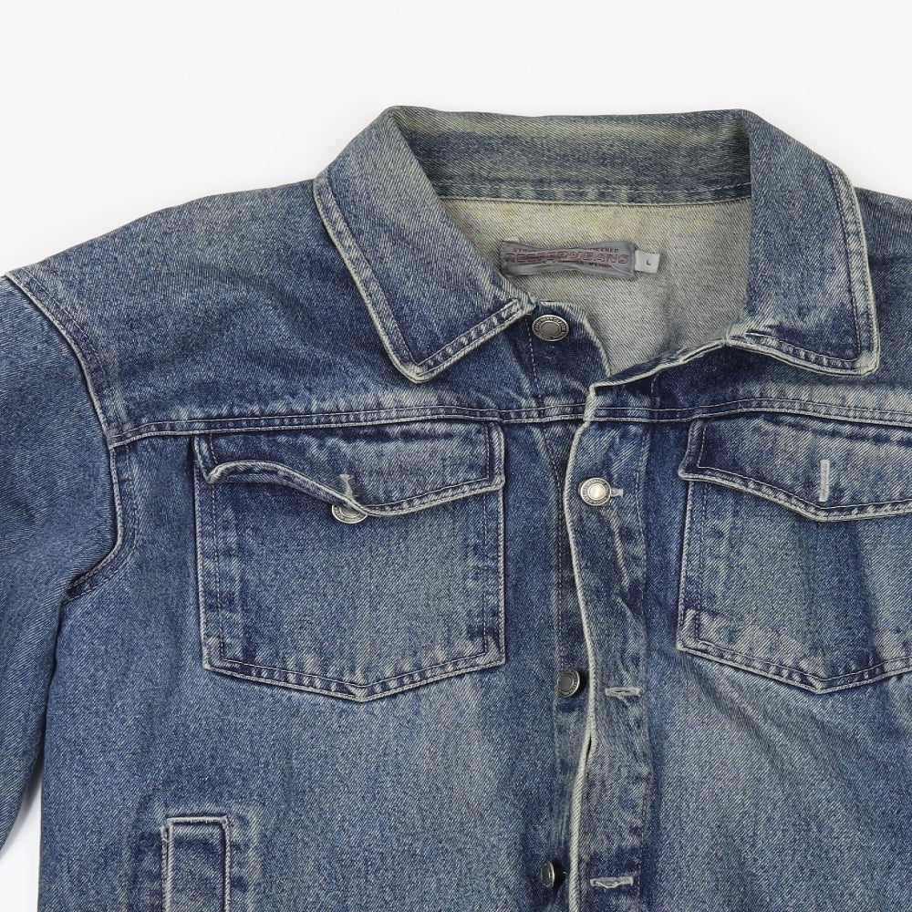 Reefer Jeans Mens Blue  Denim Jacket Coat Size L