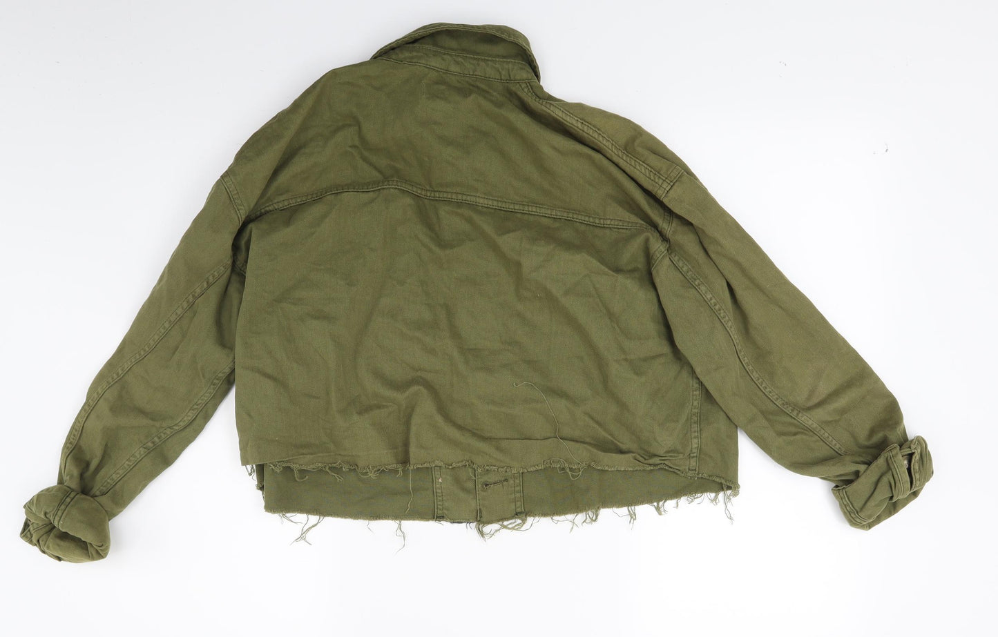 Topshop Womens Green  Denim Jacket Coat Size 10