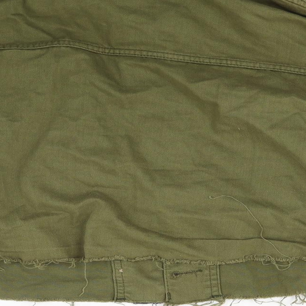 Topshop Womens Green  Denim Jacket Coat Size 10