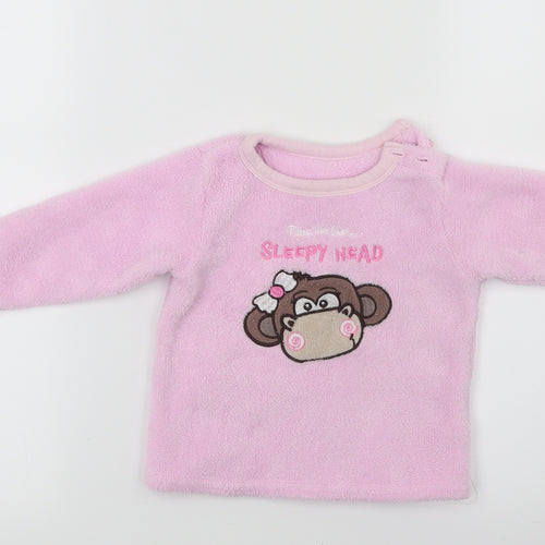 Early days Baby Pink  Flannel Pullover Jumper Size 12-18 Months  - Monkey