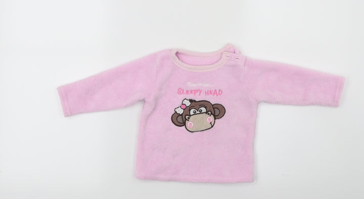 Early days Baby Pink  Flannel Pullover Jumper Size 12-18 Months  - Monkey