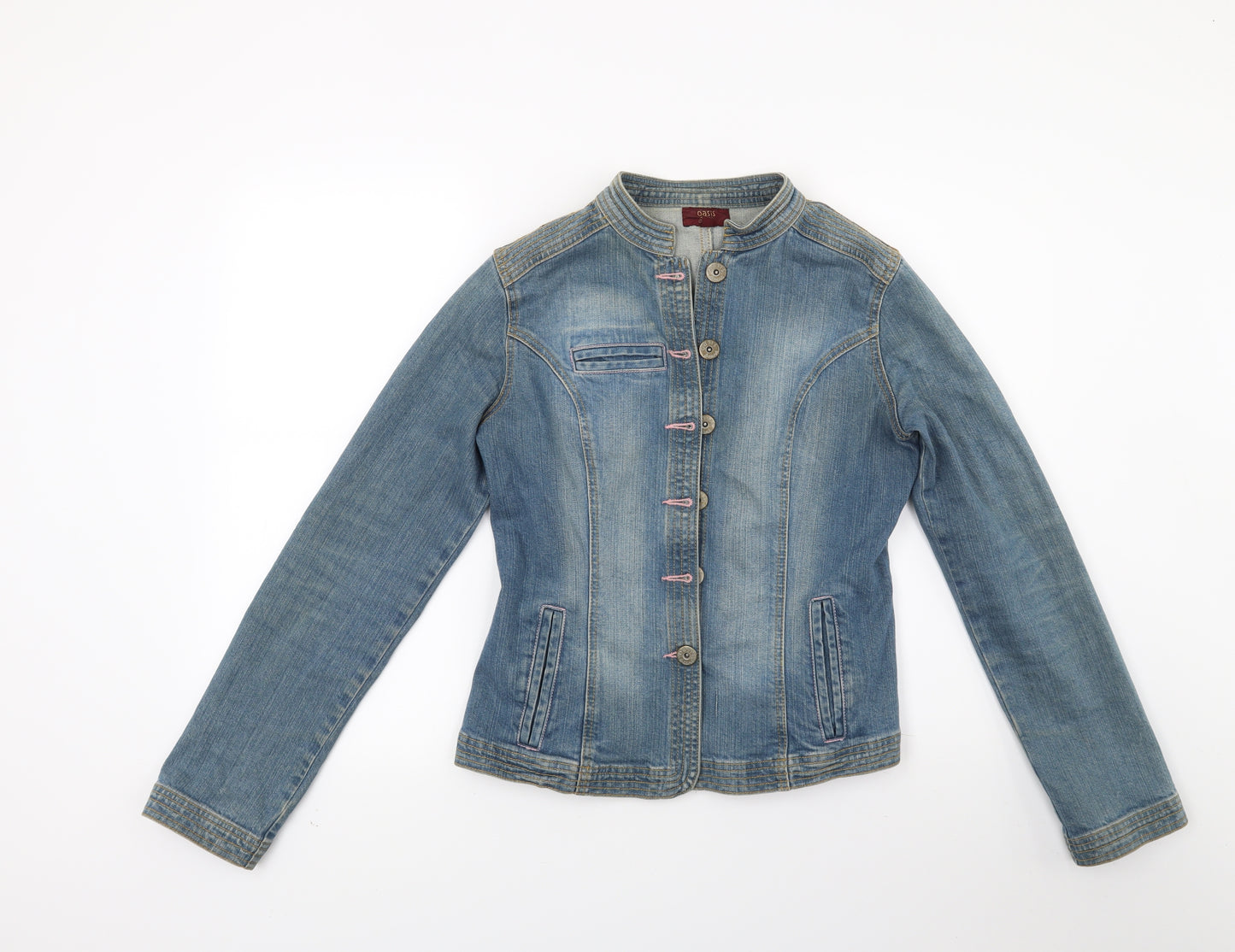 Oasis Womens Blue  Denim Jacket Coat Size 12