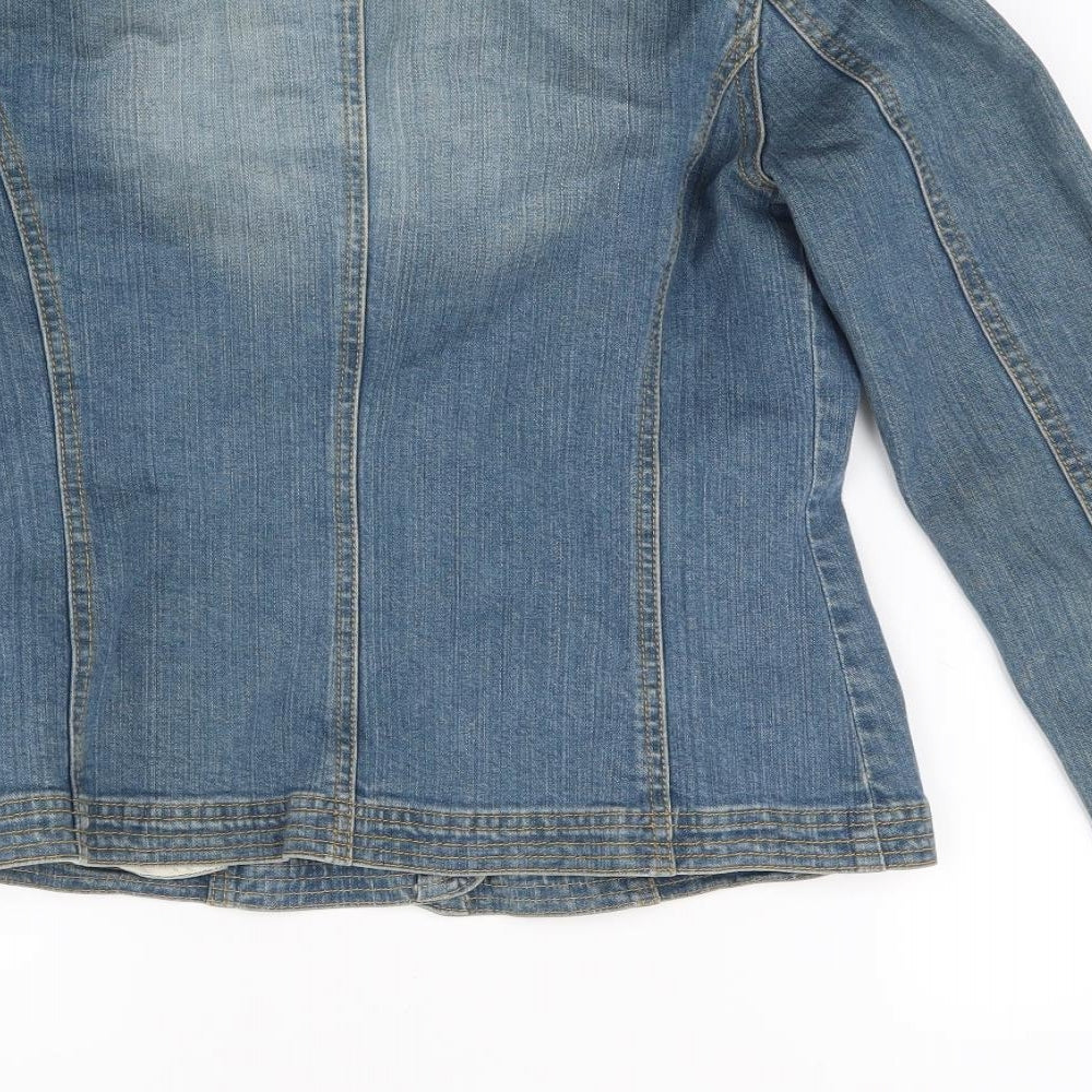 Oasis Womens Blue  Denim Jacket Coat Size 12