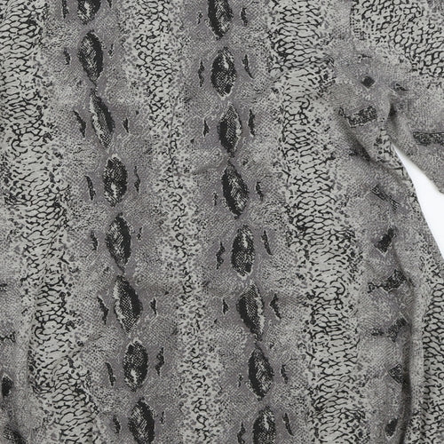 Jasmine collection Womens Grey Animal Print  Basic T-Shirt Size M
