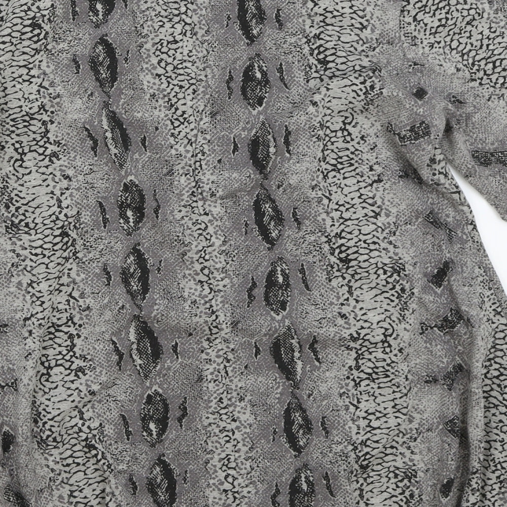 Jasmine collection Womens Grey Animal Print  Basic T-Shirt Size M