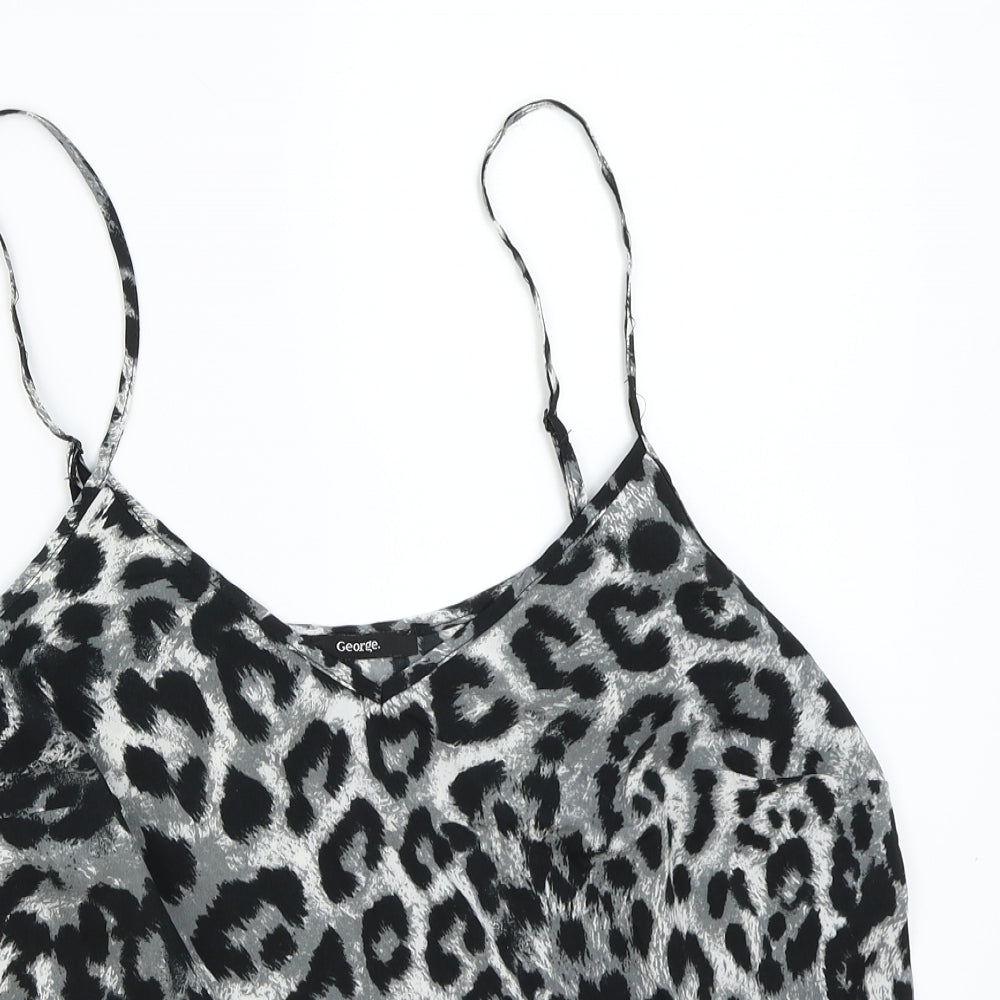 George Womens Grey Animal Print  Basic T-Shirt Size 14