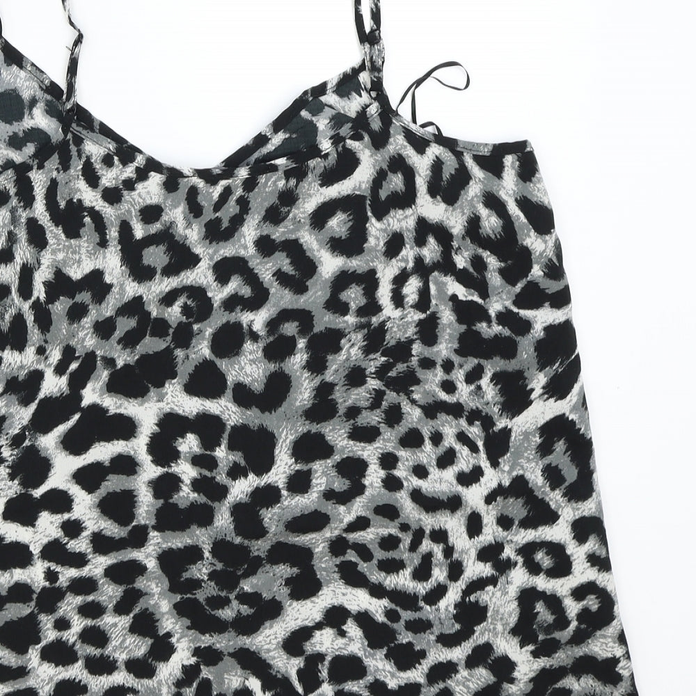 George Womens Grey Animal Print  Basic T-Shirt Size 14