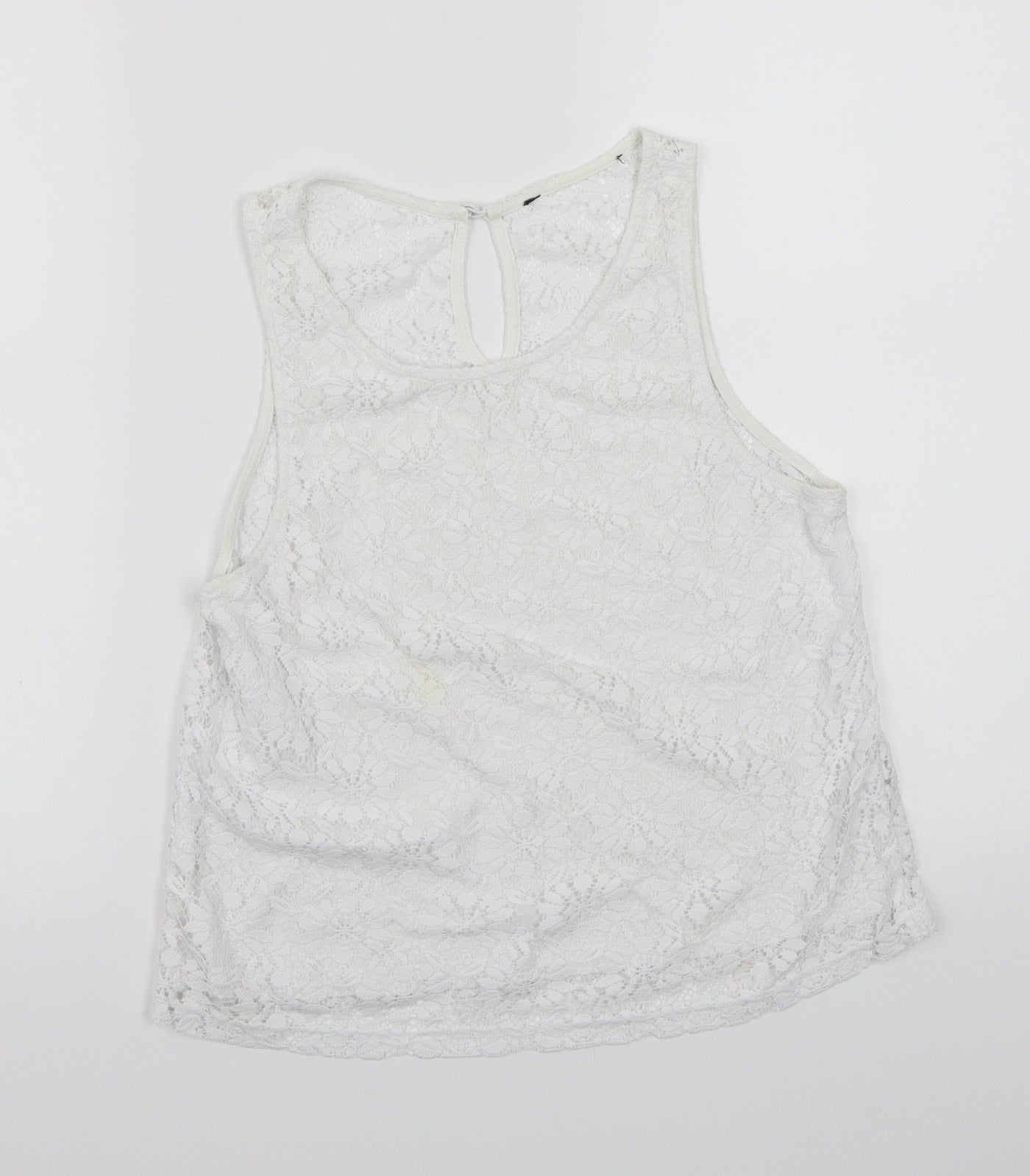 Topshop Womens White   Cropped T-Shirt Size 10